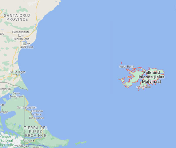 Falkland Islands on Map