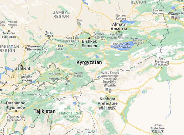 Kyrgyzstan on Map