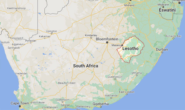 Lesotho on Map