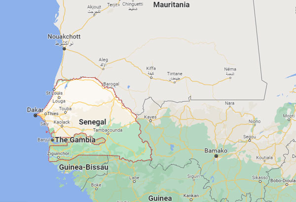 Senegal on Map