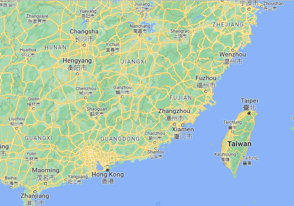Taiwan on Map