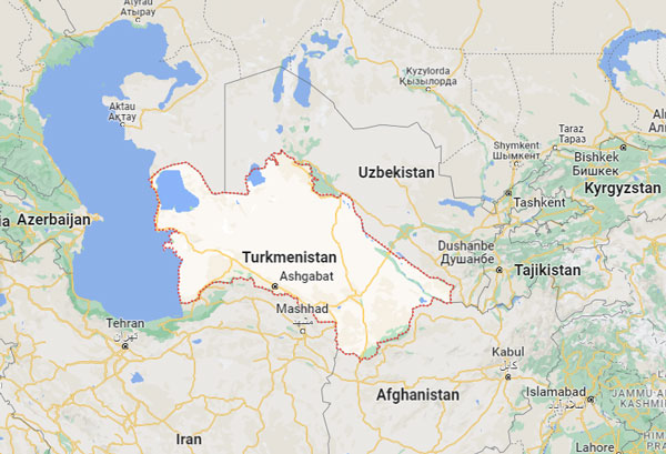 Turkmenistan on Map