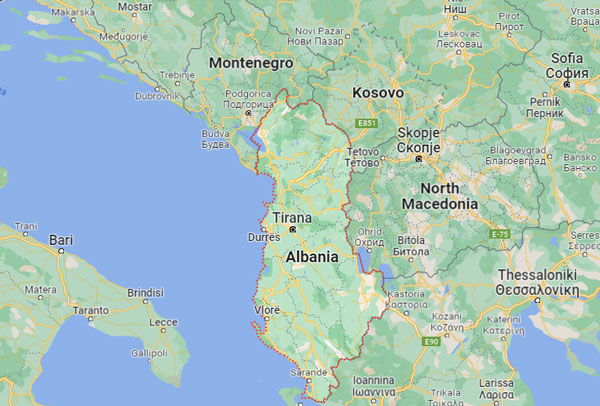 Albania on Map