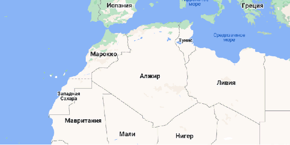 карта Алжира