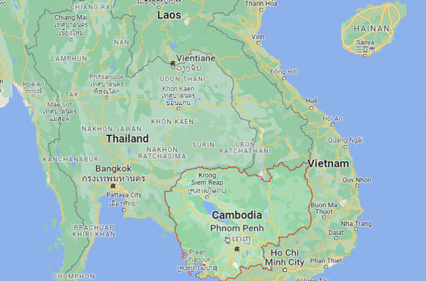 Cambodia on Map