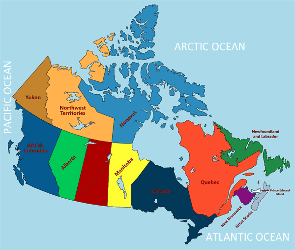 Country Map from Canada Business Directory