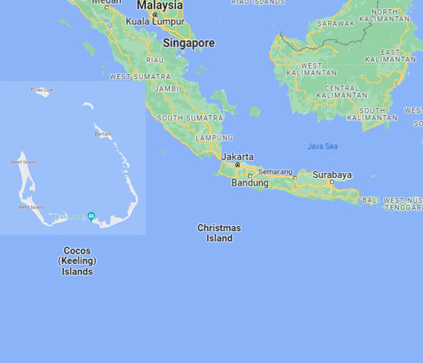 Cocos Keeling Islands on Map