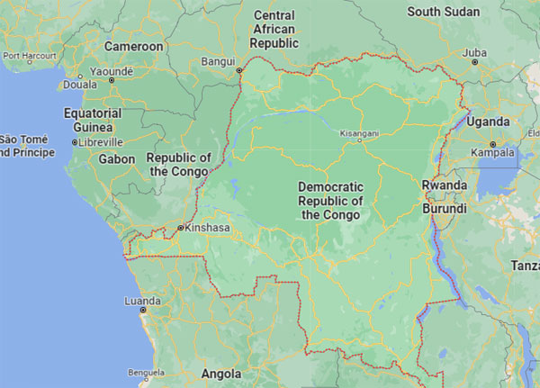 Democratic Republic of the Congo  on Map