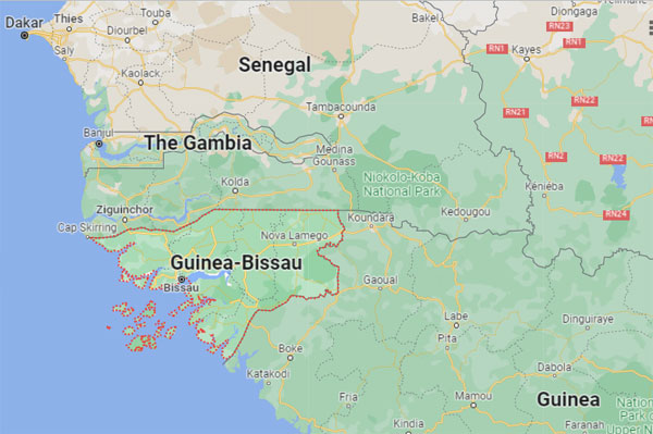 Guinea-Bissau on Map