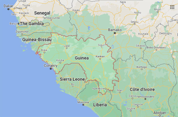 Guinea on Map