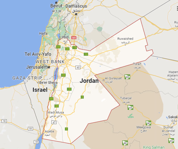 Jordan on Map