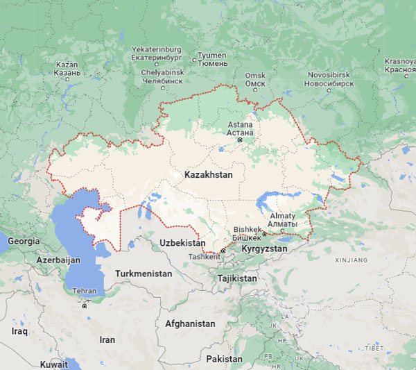 Kazakhstan on Map