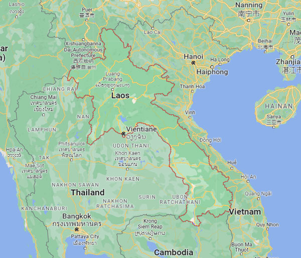 Laos on Map