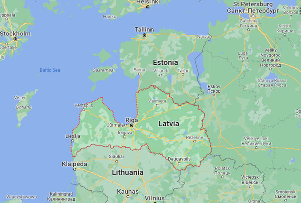 Latvia on Map