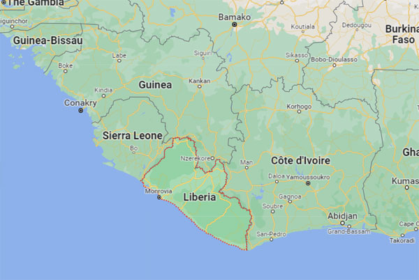 Liberia on Map