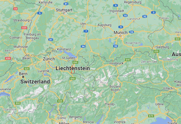 Liechtenstein on Map