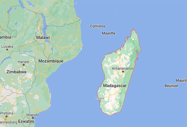 Madagascar on Map