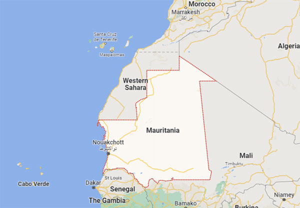Mauritania on Map