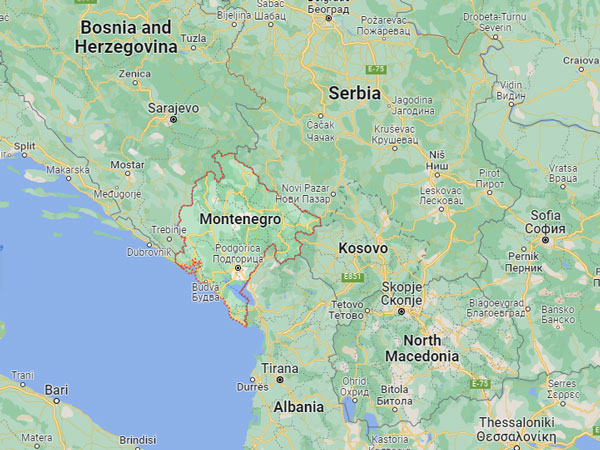 Montenegro on Map