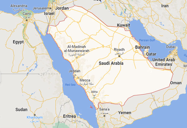 Saudi Arabia on Map
