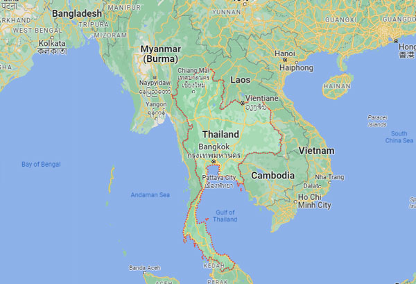 Thailand on Map