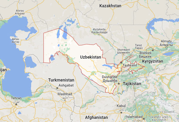 Uzbekistan on Map
