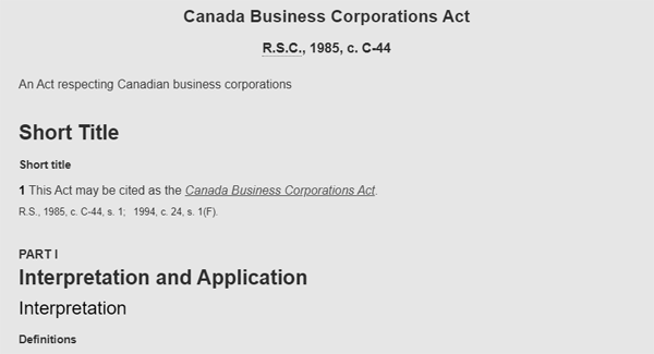 Canadian Business Corporations Act
