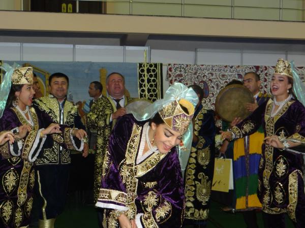 Uzbek Dancer in Embroidered Garments