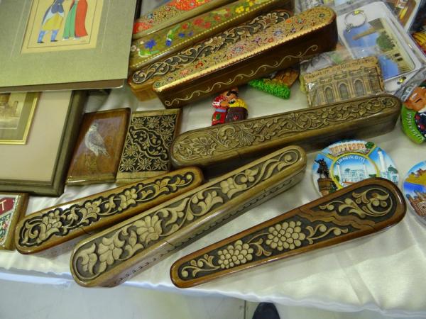 Carved and laquered pencil boxes