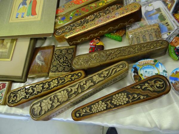 Carved and laquered pencil boxes