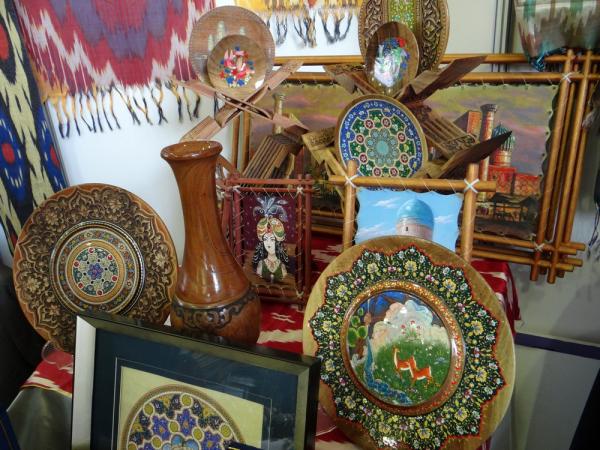 Various items of painted wood art