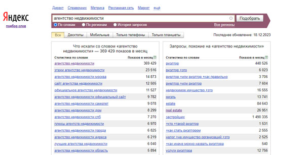 Яндекс Wordstat 